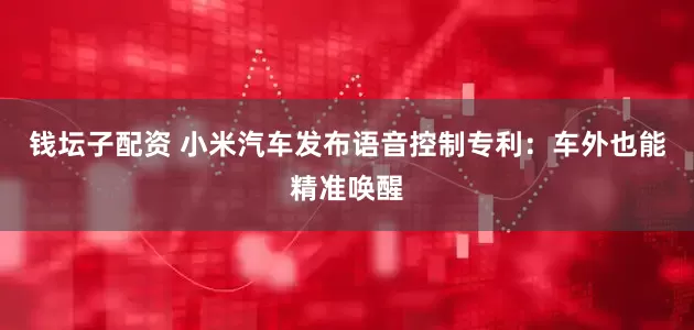 钱坛子配资 小米汽车发布语音控制专利：车外也能精准唤醒