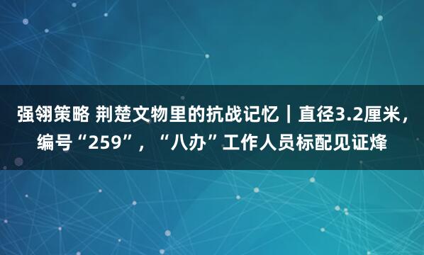 强翎策略 荆楚文物里的抗战记忆｜直径3.2厘米，编号“259”，“八办”工作人员标配见证烽